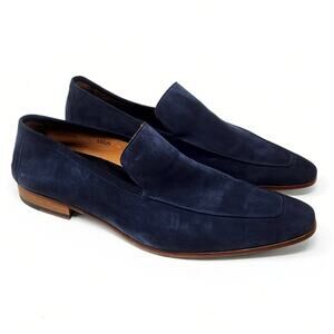 Mezlan Arezzo Mens Size 13 M Navy Blue Suede Leather Slip On Loafer Shoes Spain